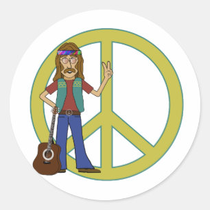 Adesivo Redondo Hippie Peace