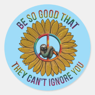 Adesivo Redondo Hippie Personalizado de Paz de Lama