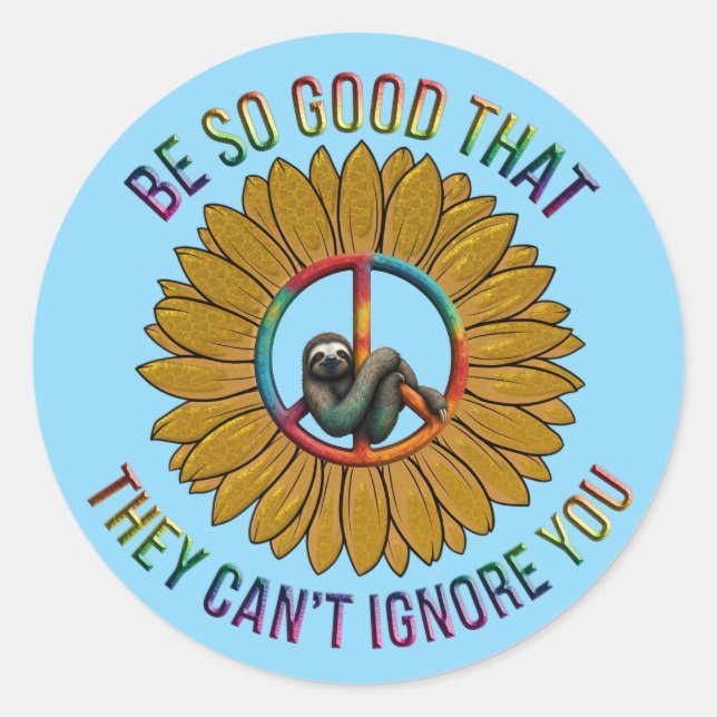 Adesivo Redondo Hippie Personalizado de Paz de Lama (Frente)