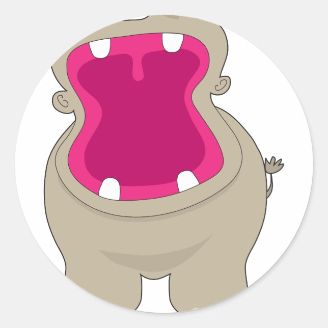Adesivo Redondo Hippo Big Bouth (Frente)