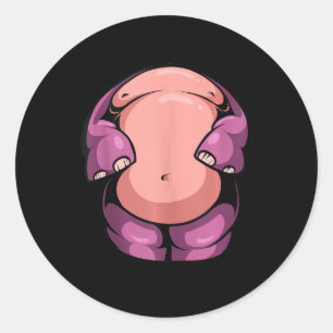 Adesivo Redondo Hippo Chubby Animal Halloween Costume Easy Cosplay
