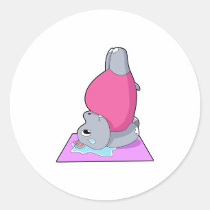 Adesivo Redondo Hippo na Malhação Yoga
