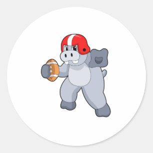 Adesivo Redondo Hippo no Futebol