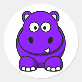 Adesivo Redondo Hippo Purple