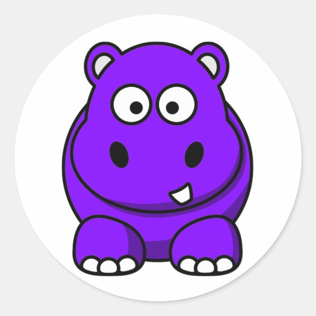 Adesivo Redondo Hippo Purple (Frente)