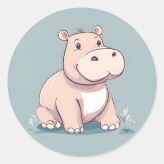 Adesivo Redondo Hippo Sticker