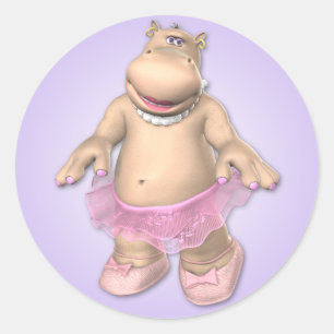 Adesivo Redondo Hippo TuTu Sticker