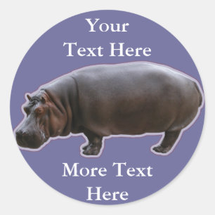 Adesivo Redondo Hippopotamus Stickers