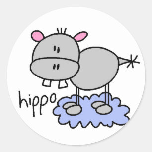 Adesivo Redondo Hippopotamus Stickers