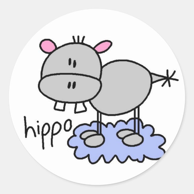 Adesivo Redondo Hippopotamus Stickers (Frente)