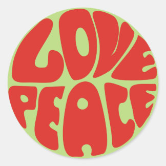 Adesivo Redondo hippy love peace dito