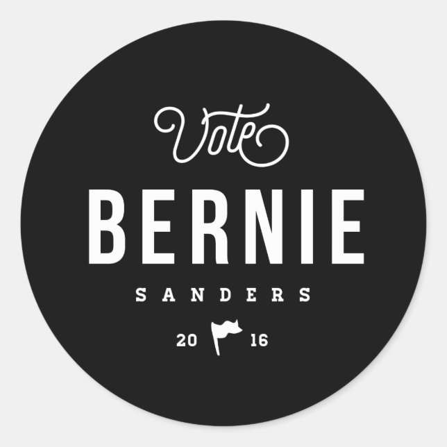 Adesivo Redondo Hipster Bernie (Frente)