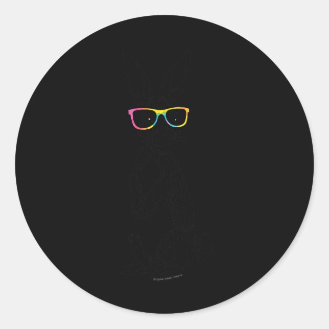 Adesivo Redondo Hipster Bonito Pernalado Vidros Colos Coelho (Frente)