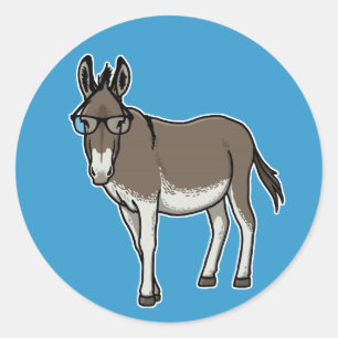 Adesivo Redondo Hipster Donkey