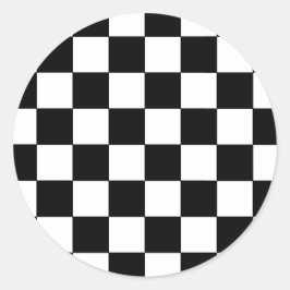 Adesivo Redondo Hipster retroativo da placa de verificação branca 