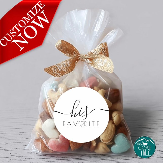 Adesivo Redondo His Favorite Favor Label (Criador carregado)