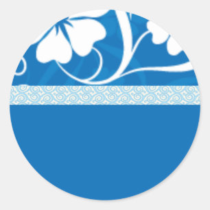 Adesivo Redondo hisbiscus azul