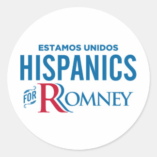 Adesivo Redondo Hispânicos para Romney