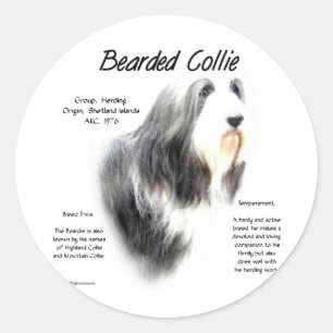 Adesivo Redondo História Collie Com Mente; Collies Com Mão De Amor