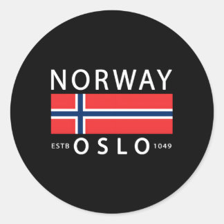 Adesivo Redondo História da Noruega Oslo Noruega