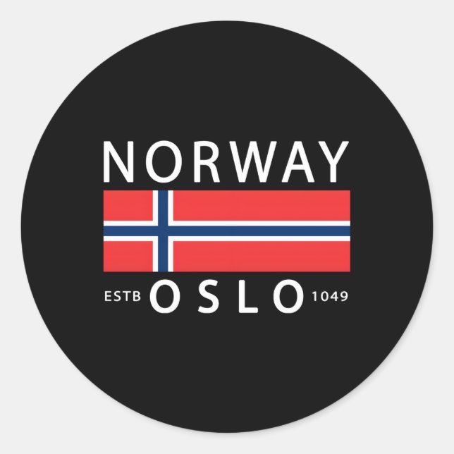 Adesivo Redondo História da Noruega Oslo Noruega