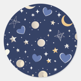 Adesivo Redondo História de Amor Celestial