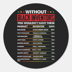 Adesivo Redondo História Dos Inventores Negros Esquecidos História