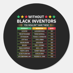 Adesivo Redondo História Dos Inventores Negros Esquecidos História