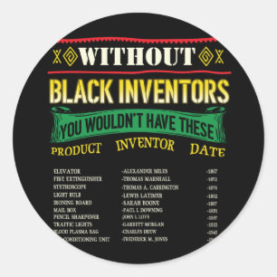 Adesivo Redondo História Dos Inventores Negros História Negra M