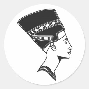 Adesivo Redondo História egípcia da rainha Egipto de Nefertiti