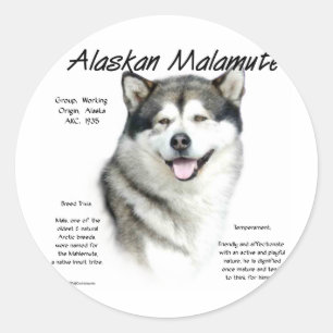 Adesivo Redondo História Malamute do Alaska, tudo sobre Malamutes