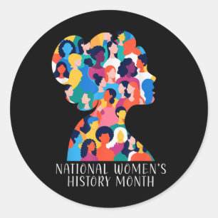 Adesivo Redondo História Nacional das Mulheres Mês 2025 História d
