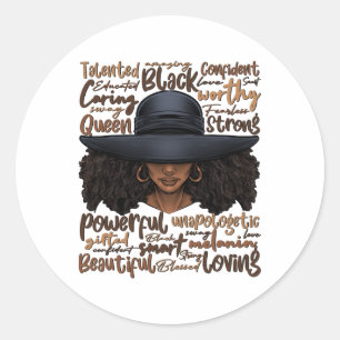 Adesivo Redondo História Negra Africana Senhoras Afro-Americanas J