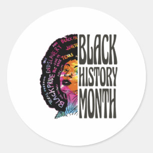 Adesivo Redondo História Negra Afro-Americana Mês E Juntetização P