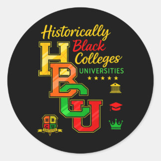 Adesivo Redondo História Negra Afrocentrismo Apoiando Todo Hbcu C