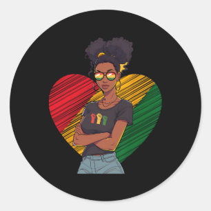 Adesivo Redondo História Negra Décima Junta Rainha Melanina Afro