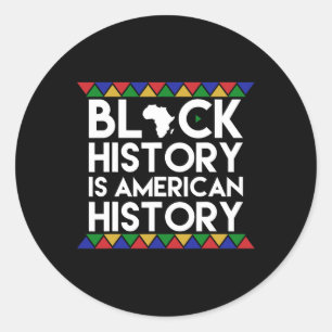 Adesivo Redondo História Negra É História Americana Afro-Americana