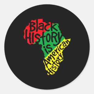 Adesivo Redondo História Negra É História Americana Mapa da África