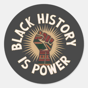 Adesivo Redondo História Negra É Poder: Inspirada Africana Vibrant