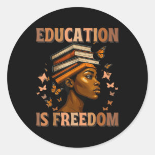 Adesivo Redondo História Negra Educação de Professores É Liberdade