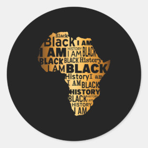 Adesivo Redondo História Negra Eu Sou Negro Todos os Meses America