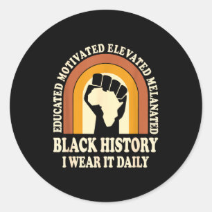 Adesivo Redondo História Negra Eu Uso Diariamente Punho Orgulho Me