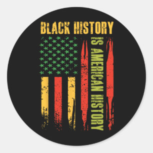 Adesivo Redondo História Negra História Americana Bandeira dos EUA