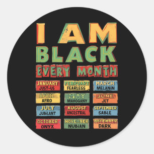 Adesivo Redondo História Negra Mês Cultura Negra Eu Sou Negra A Ca