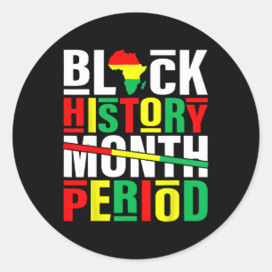 Adesivo Redondo História Negra Mês do Período Negro Africano-Ameri