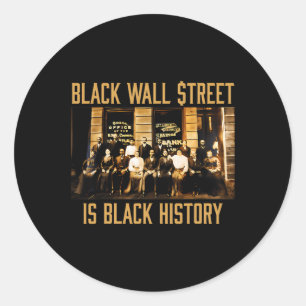 Adesivo Redondo História Negra Mês Funny Wall Street Afro Amer
