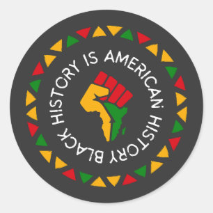 Adesivo Redondo História Negra Mês, História Afro-Americana