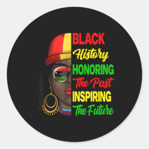 Adesivo Redondo História Negra Mês Honrando o Futuro Inspirador Pa