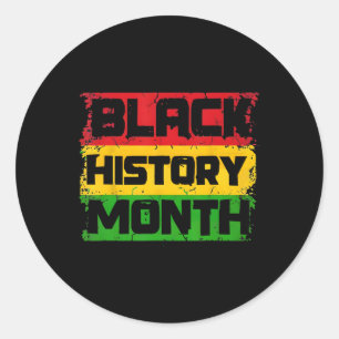 Adesivo Redondo História Negra Mês Orgulhoso Eu Sou História Negra