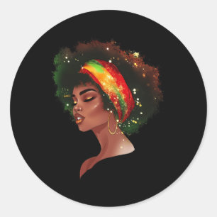 Adesivo Redondo História Negra Mês Rainha Negra Afro-Americana J